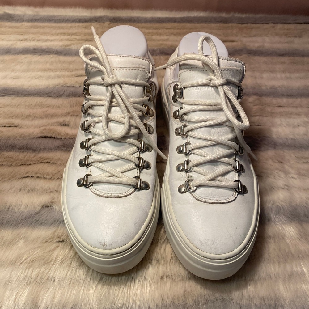 Diemme Marostica White Leather Sneakers Platform Lace Up Italy‎ Fashion Size 38